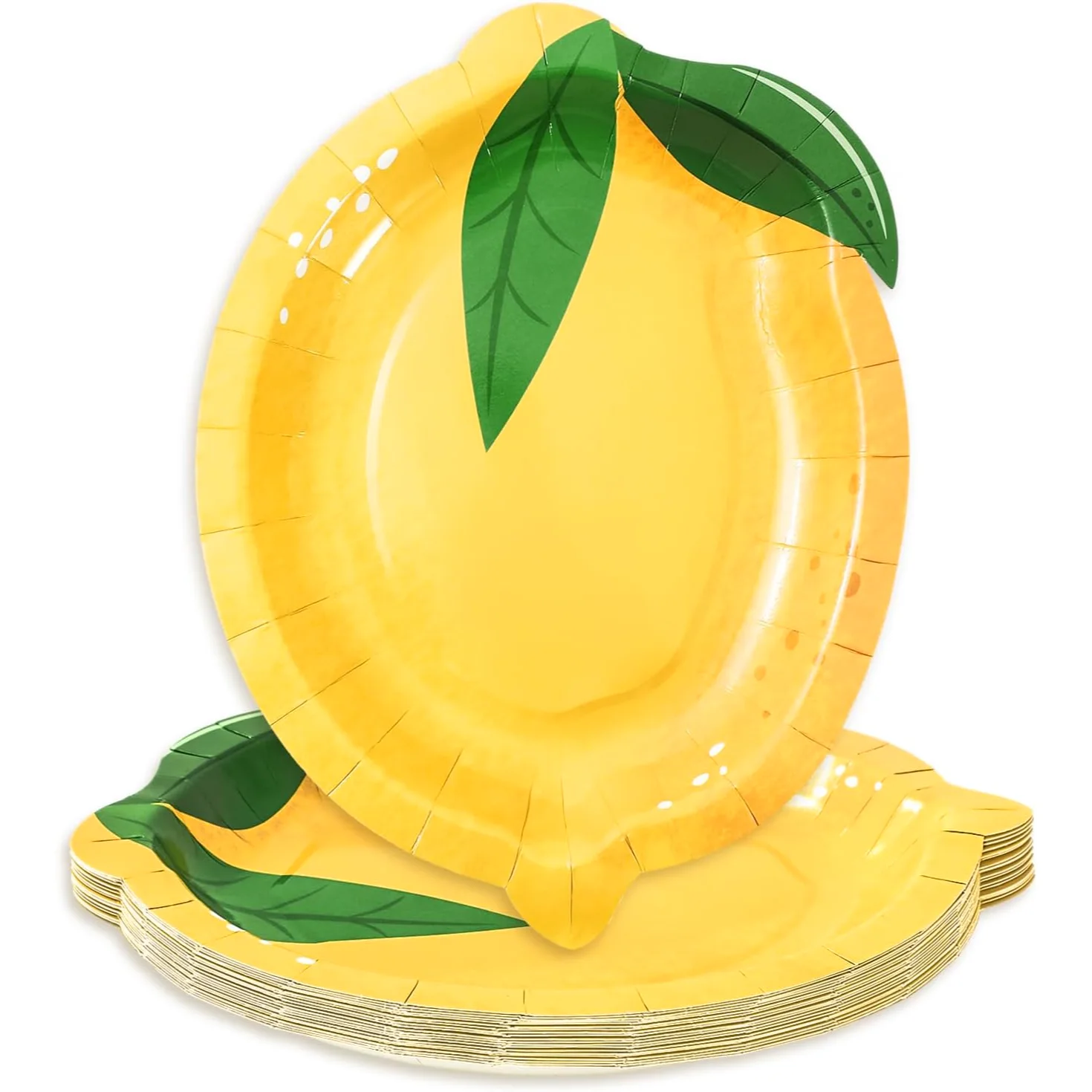 20 Pcs Lemon Shaped Paper Plates Disposable Plates Decorative Summer