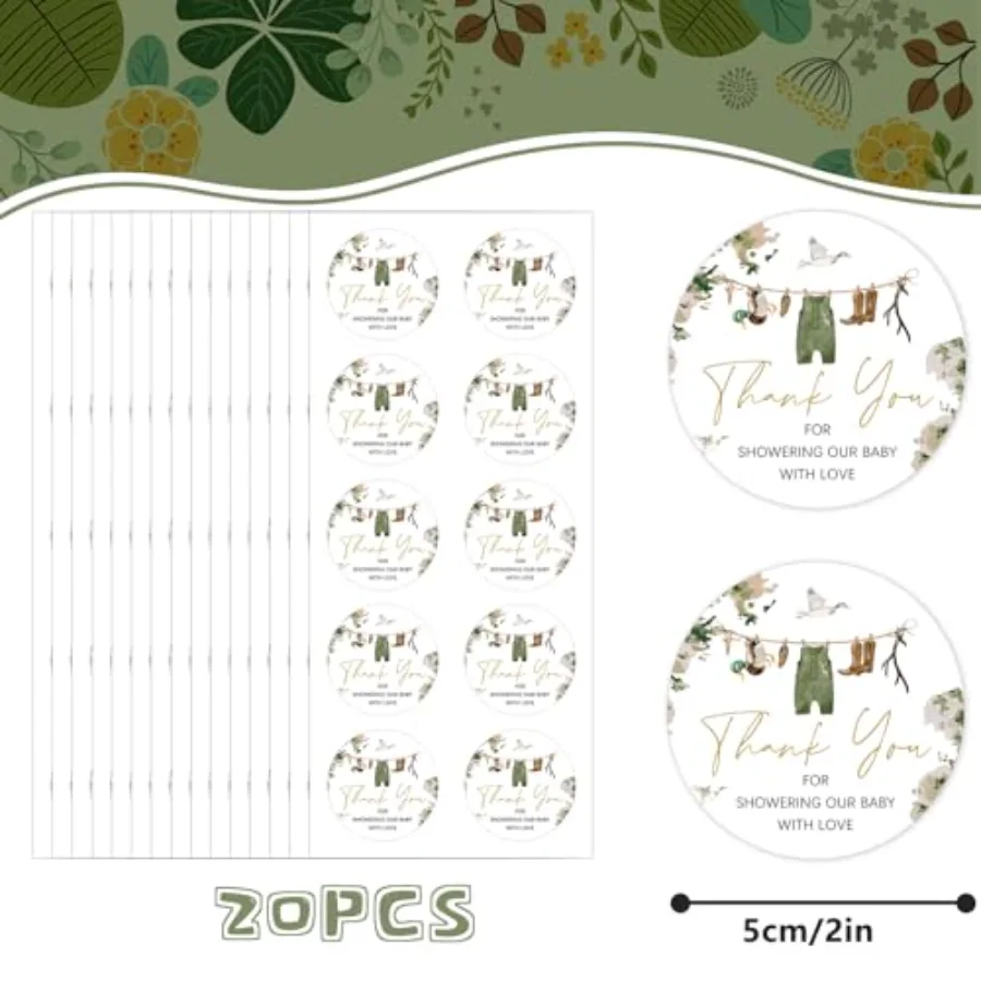 200Pcs Baby Shower Clothes Thank You Stickers Mallard Duck Baby Clothes, view 2