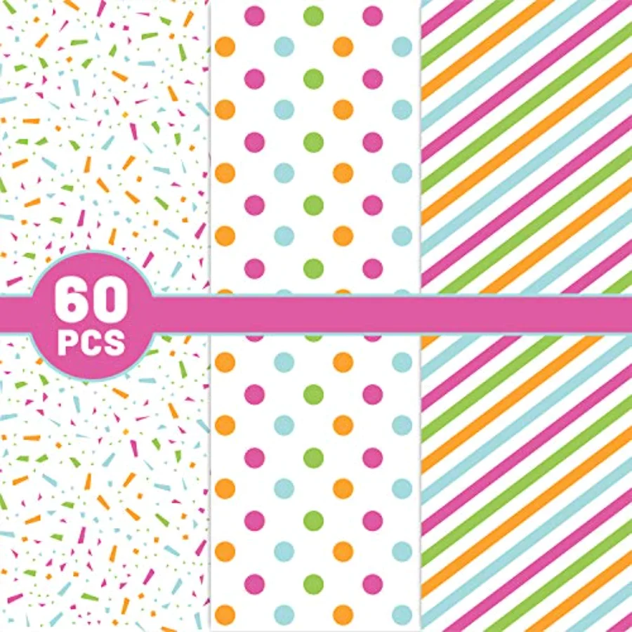 Tissue Paper Bulk Polka Dots Stripe Rainbow Art Gift Wrapping Paper for, view 3
