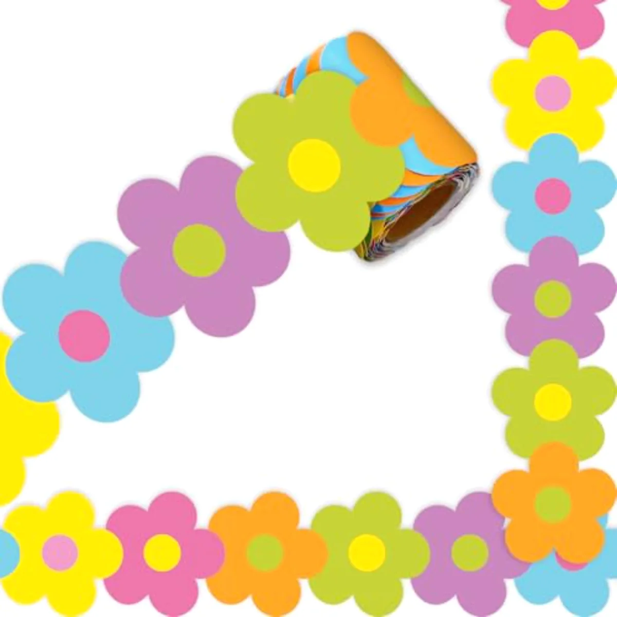 32.8 Ft Neon Color Flower Bulletin Board Border Back to School Bright Boho