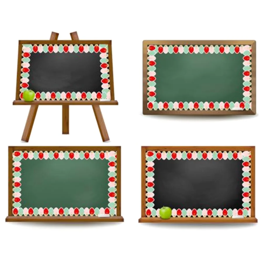 32.8Ft Christmas Bulletin Board Border Red Pink Green Xmas Light Die Cut, view 3