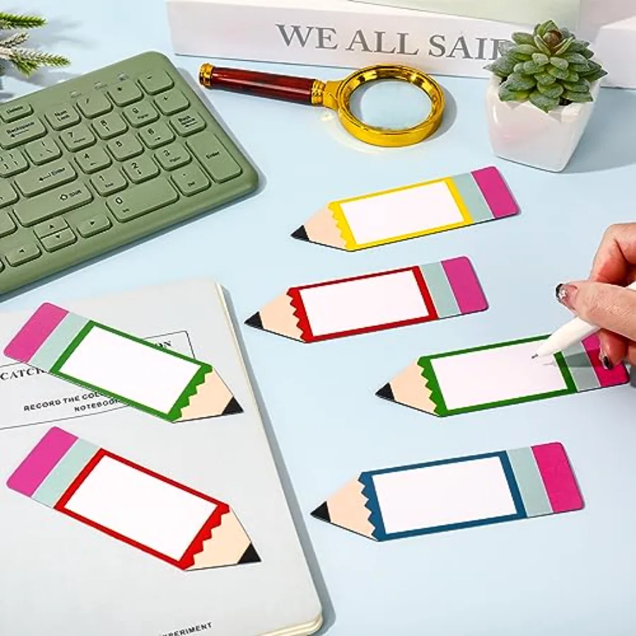 40 Pack Magnetic Dry Erase Labels 4 Colors Pencil Shaped Writable Tag, view 3