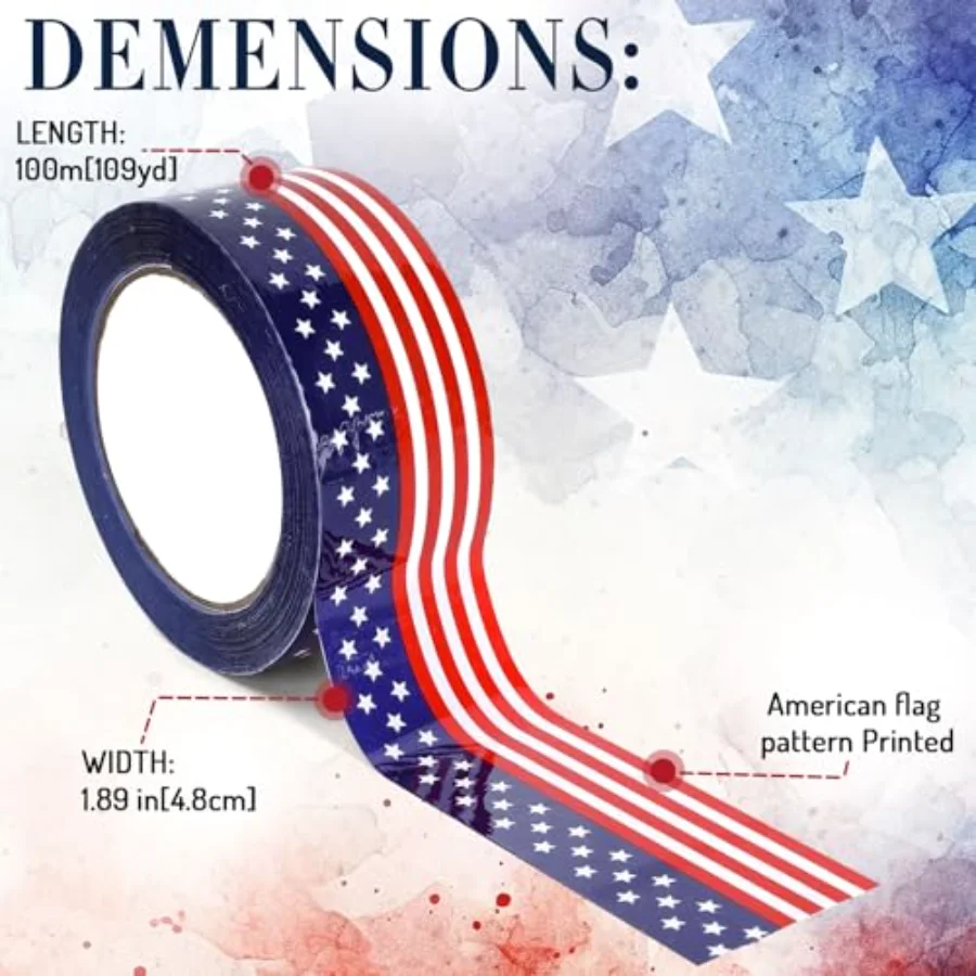 Patriotic Packing Tapes 250th Anniversary 4th of July American Flag, view 2