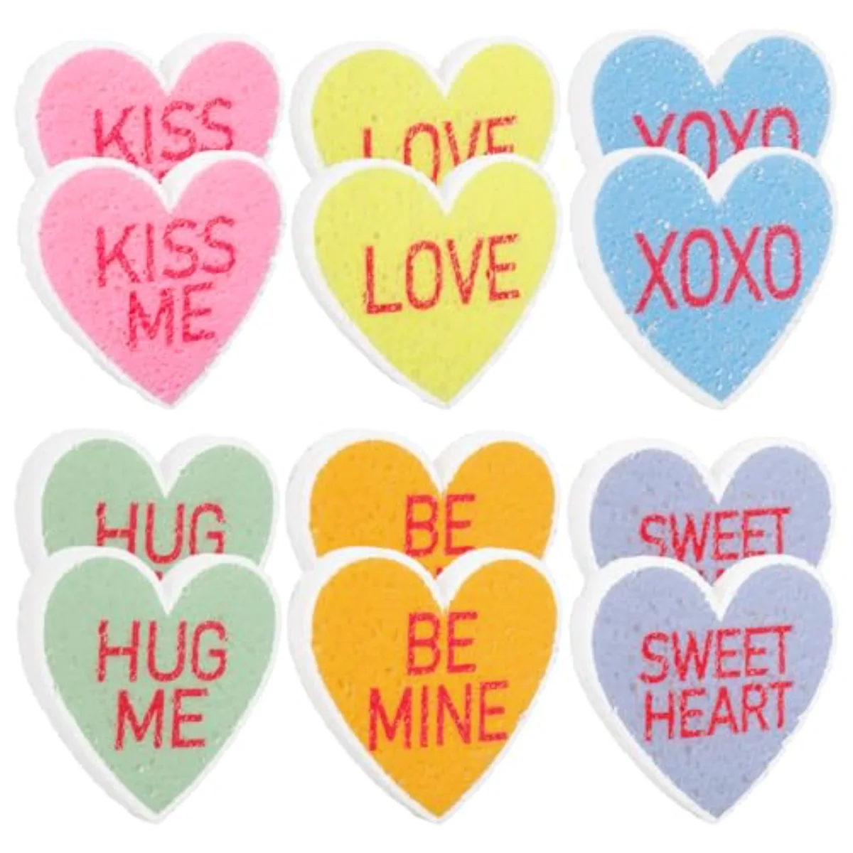 12 Pcs Valentine's Day Kitchen Sponge Water Absorbing Dish Washing Sponges