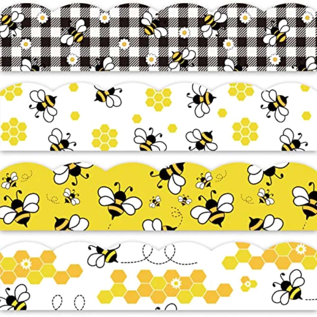 69Ft Bee Bulletin Board Borders Black Yellow (VZRG)