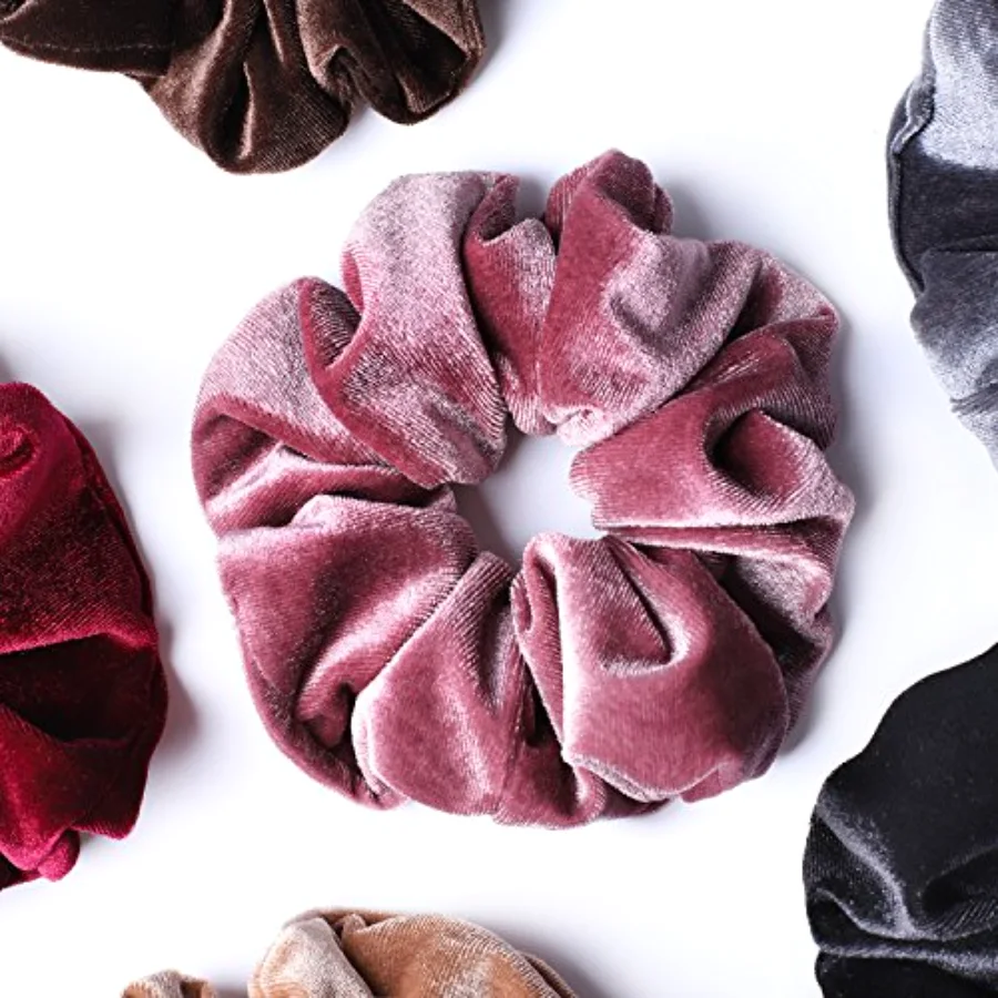 6 Pcs Big Hair Scrunchies Velvet Elastics Large Hair Bobble Scrunchy Hairs, view 2