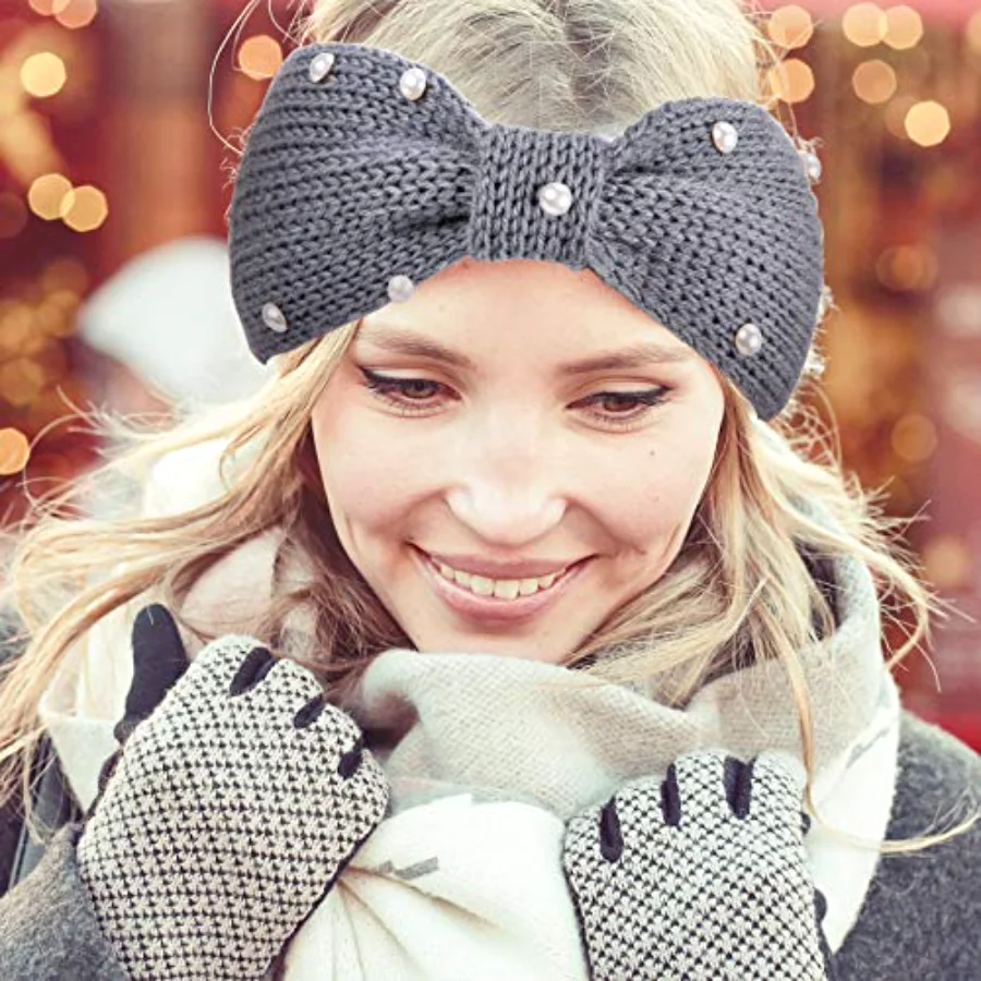 5 Pieces Winter Knit Headbands Chunky Knit Headbands, view 4