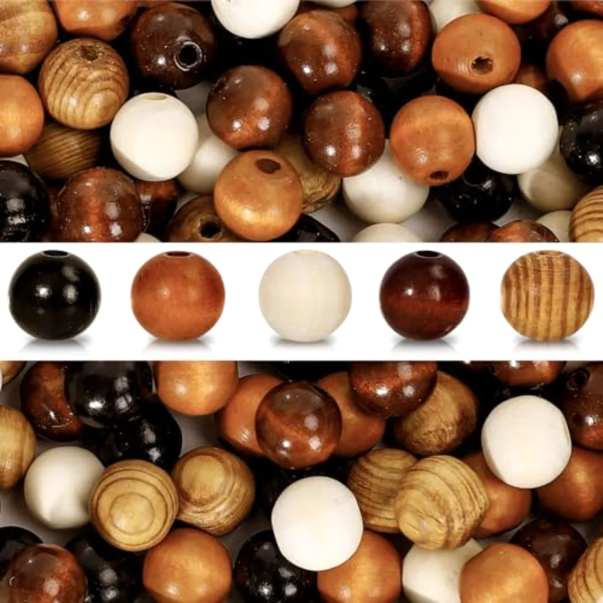 240Pcs Farmhouse Rustic Fall Wood Beads Natural Round Wooden Beads