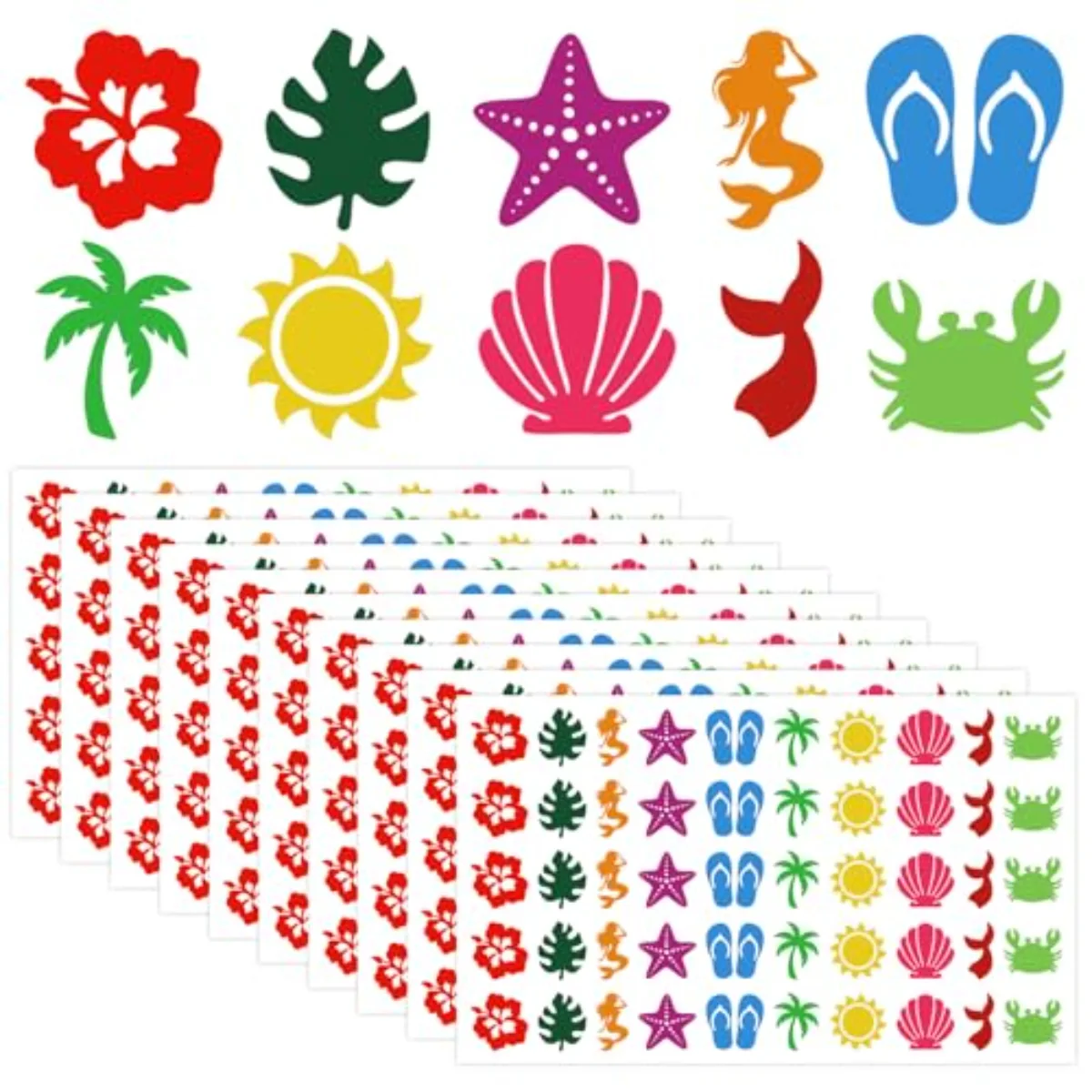 500Pcs Sea Beach Tanning Sunbathing Stickers