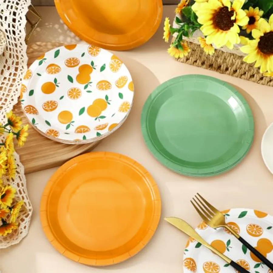 48 Pcs Little Cutie Baby Shower Paper Plates Disposable Round Plates 7, view 3