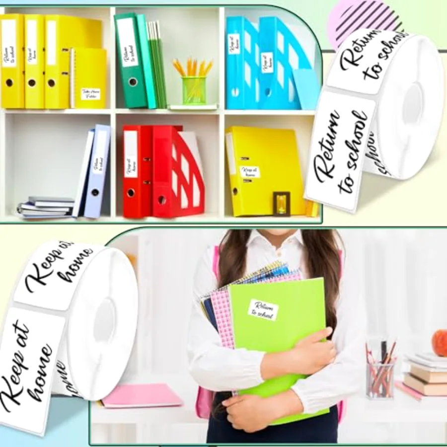 3 Rolls 1500Pcs Student Homework Folder Labels Thermal Printed Labels Take, view 4