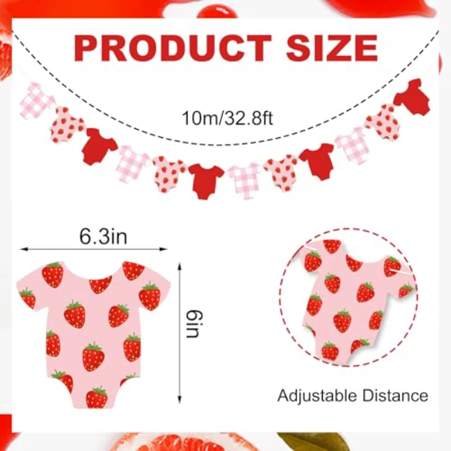Strawberry Baby Shower Banner, view 2