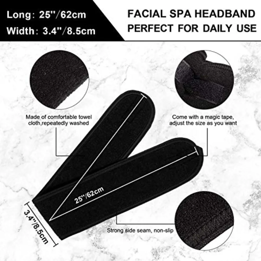 3Pcs Spa Facial Headband Make Up Wrap Head (9Q19), view 2
