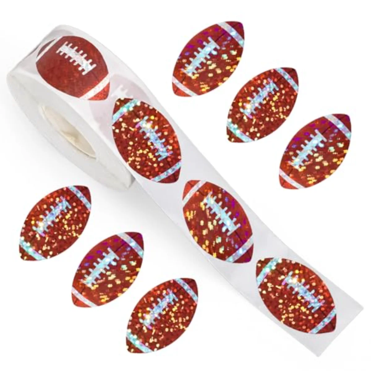 Football Stickers Roll Glitter Sport Ball Seal Stickers Holographic