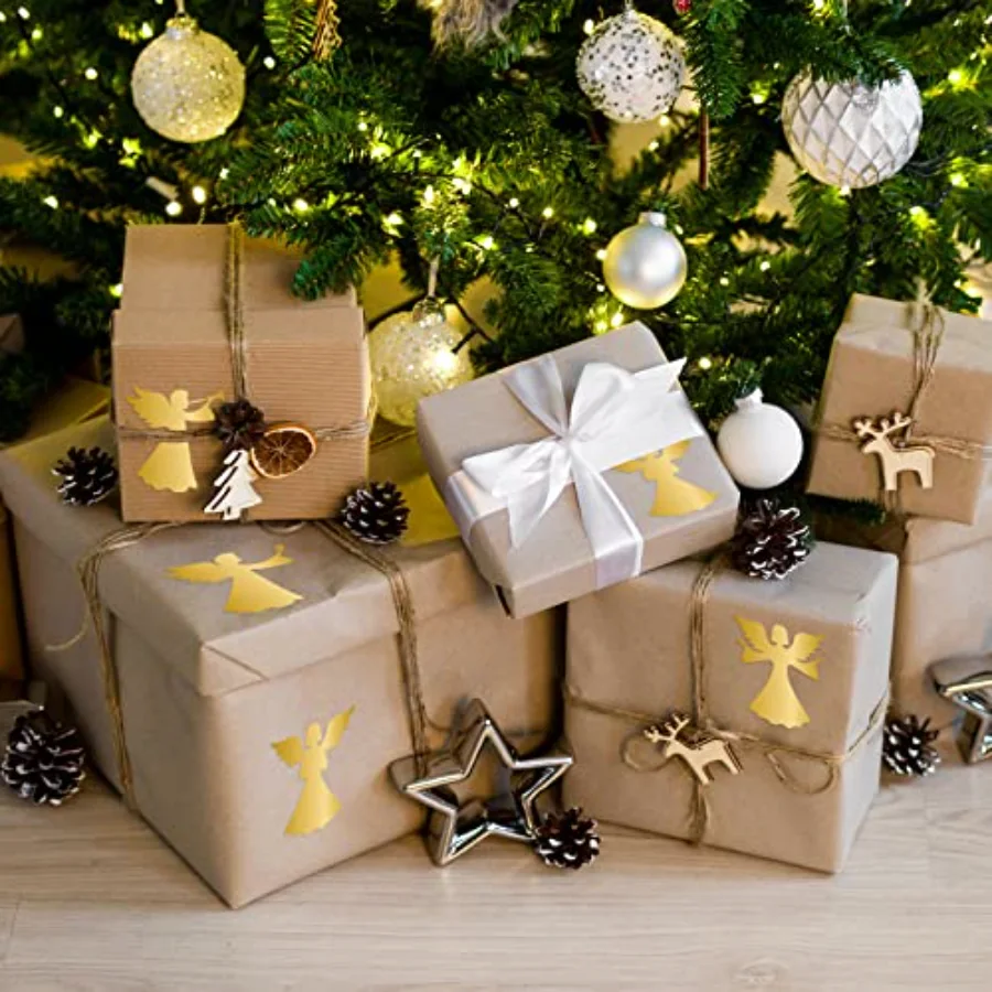 400Pcs Christmas Stickers Gold Angel Envelopes Seal Stickers Self-Adhesive, view 3