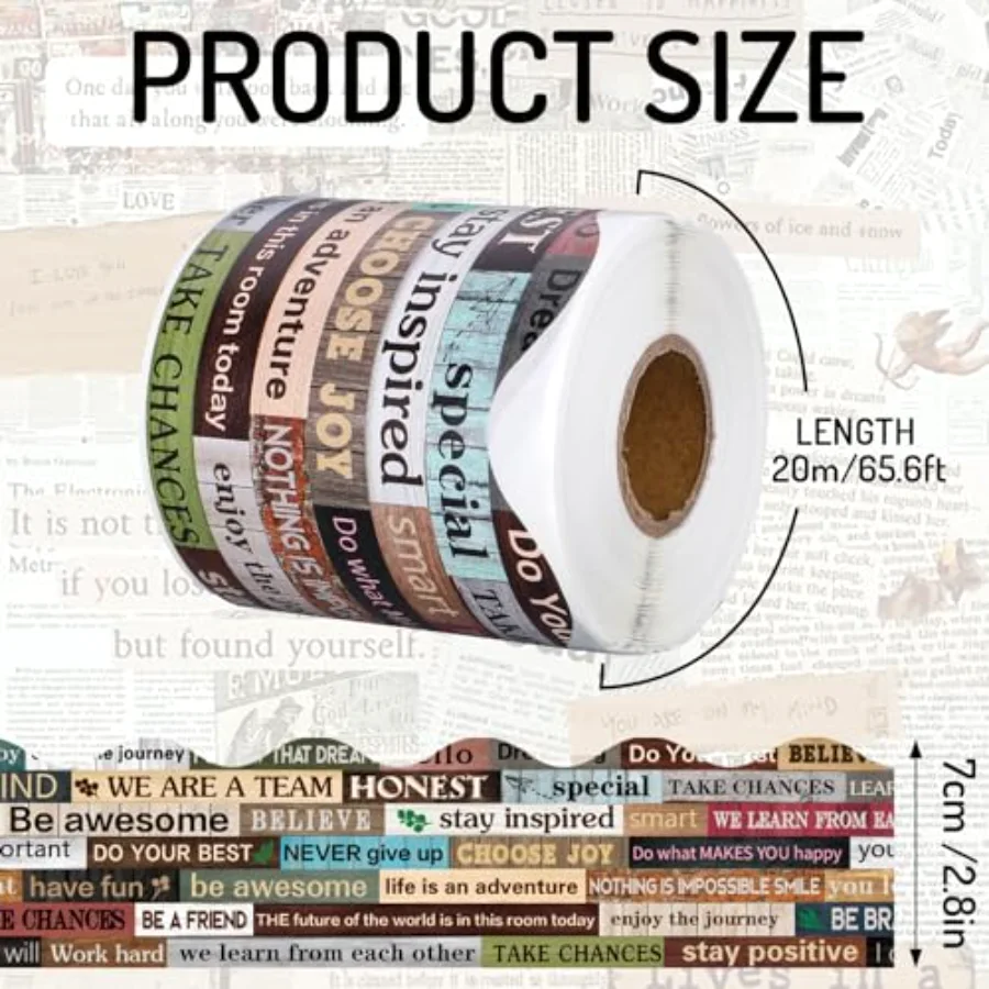 65.6Ft Inspirational Quote Bulletin Board Borders Motivational Border Trim, view 2