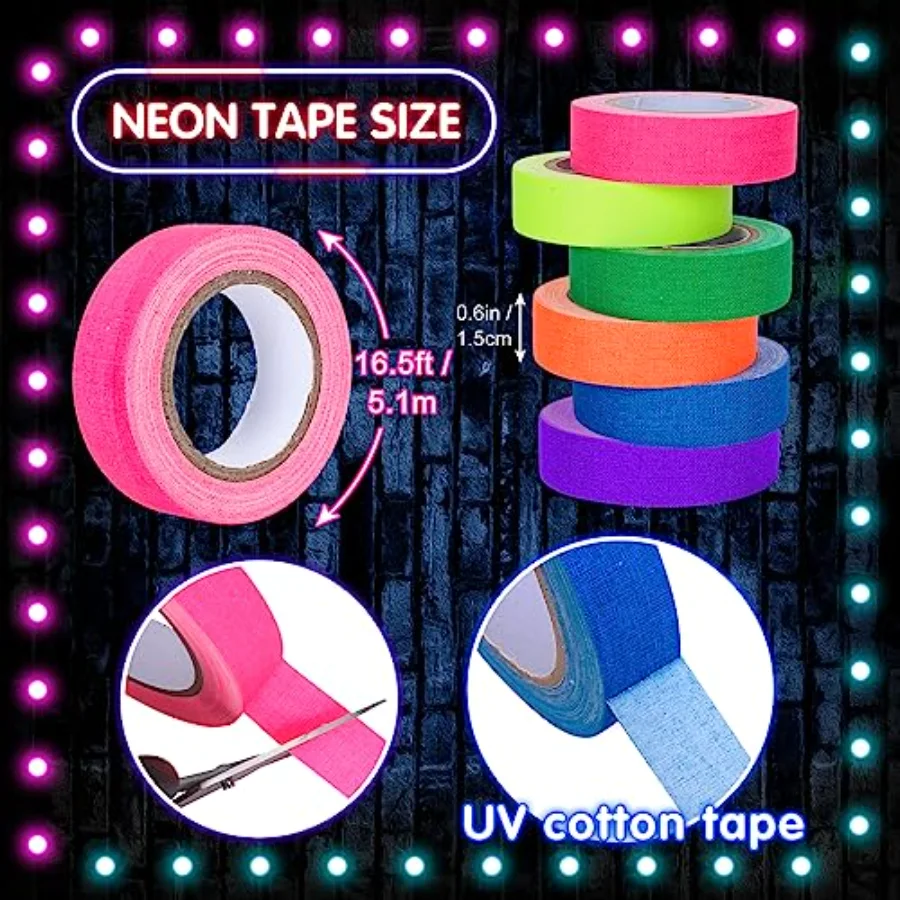 6 Colors Neon Gaffer Cloth Tape, view 2