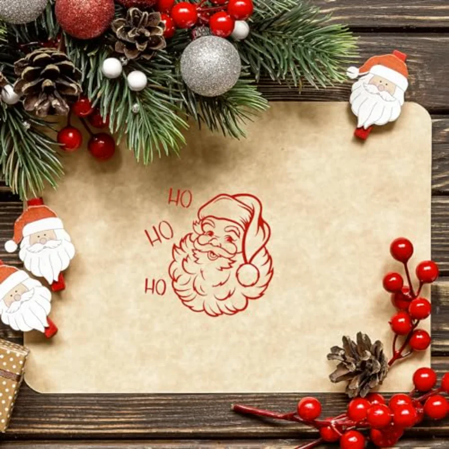 5 Sheet Christmas Clear Stamps Wreath Snowman Gnome Silicone Transparent, view 4