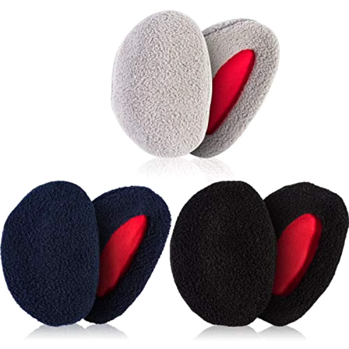 3 Pairs Ear Warmers Bandless Ear Muffs Unisex for Winter Outdoors (Dark