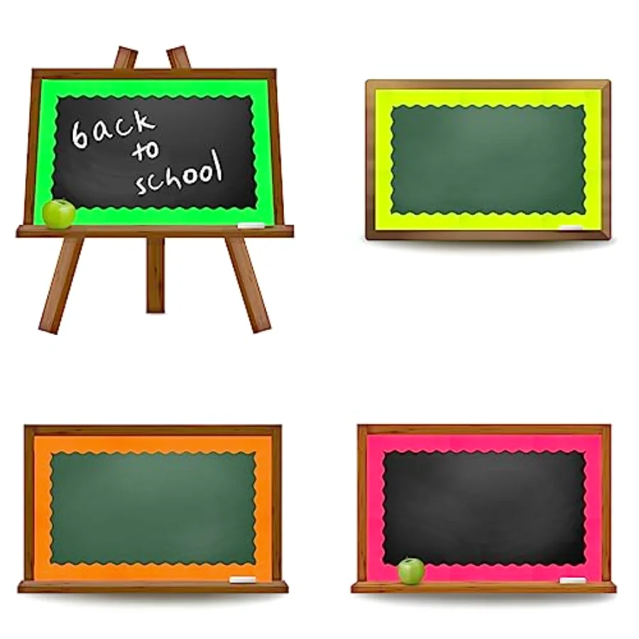 69Ft Neon Color Bulletin Board Border Fluorescent Green Yellow Orange Rose, view 4