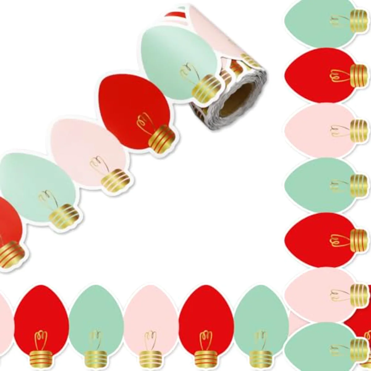 32.8Ft Christmas Bulletin Board Border Red Pink Green Xmas Light Die Cut