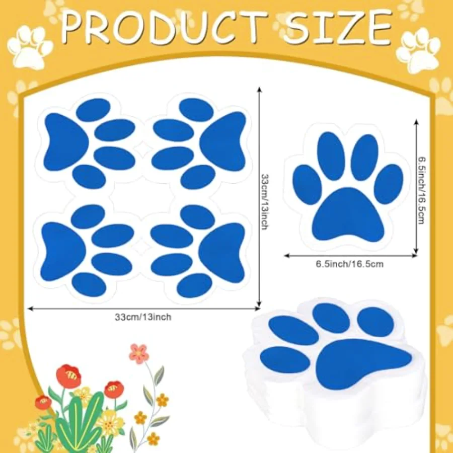 100Pcs Dog Paw Paper Napkin Pet Paw Print Napkin White Blue Cute Luncheon, view 2