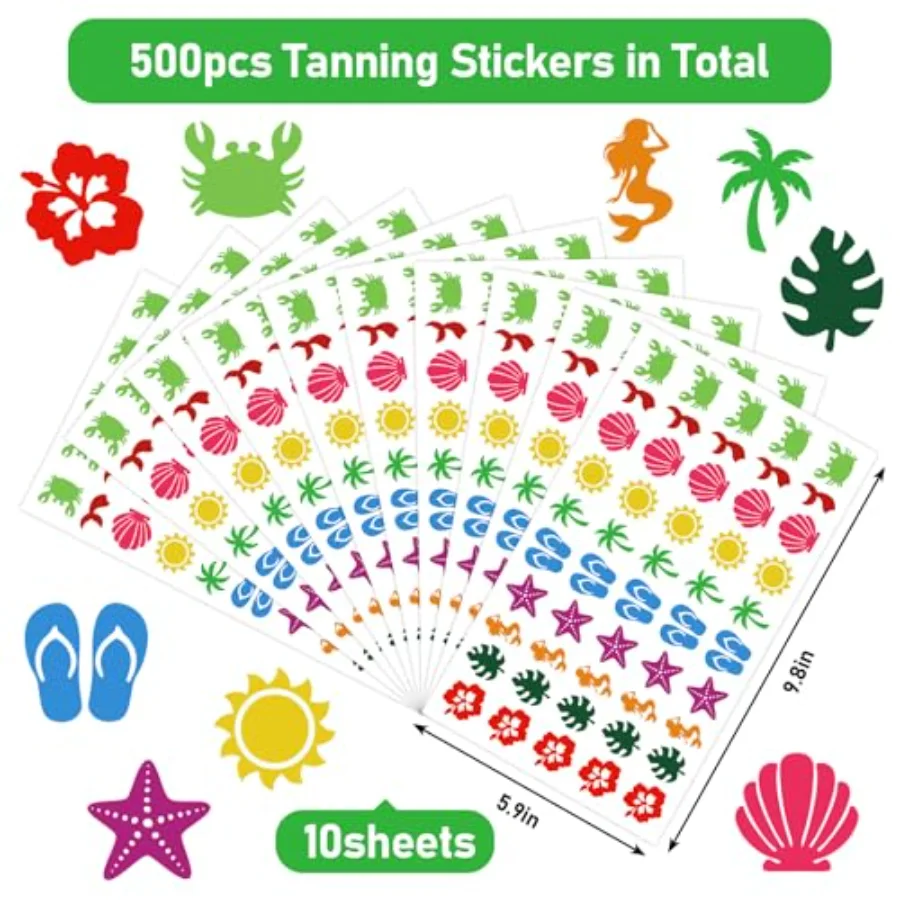 500Pcs Sea Beach Tanning Sunbathing Stickers, view 2