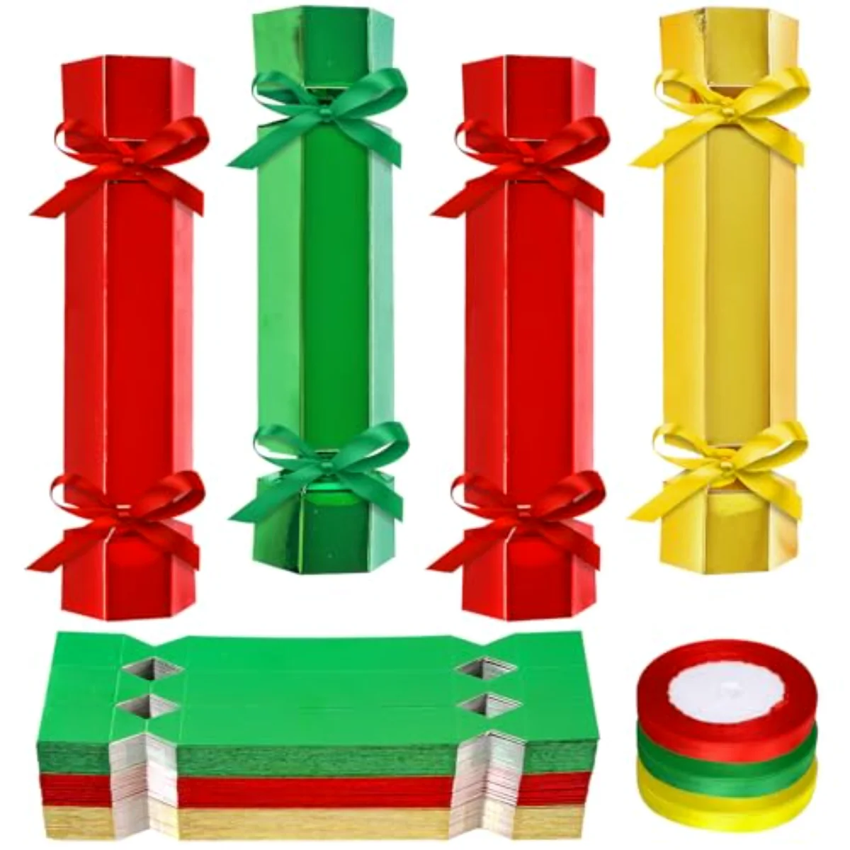 60 Packs Christmas No-Snap Party Table Favors DIY Red Green Gold Color