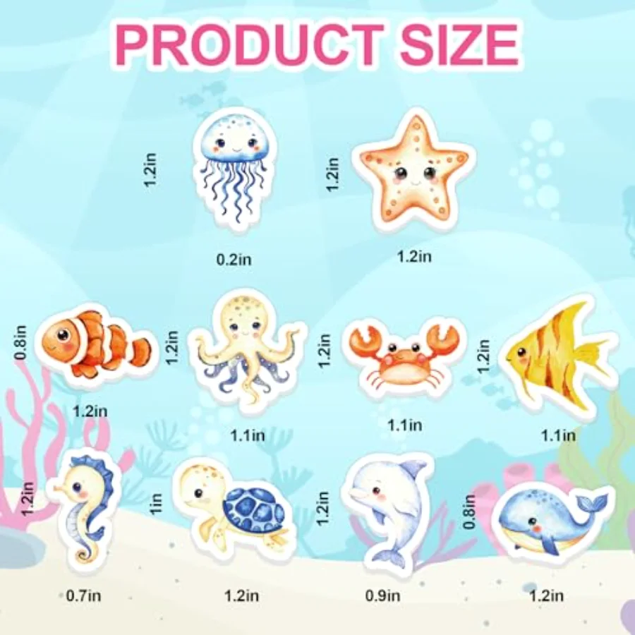 300 Pcs Ocean Animal Foam Stickers Assorted Sea Creature Self-Adhesive, view 2