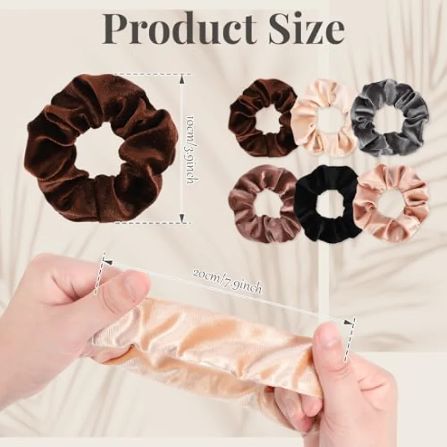 12 Pack Hair Scrunchies Velvet Scrunchy Elastic Hair Bands for Women Hair, view 2