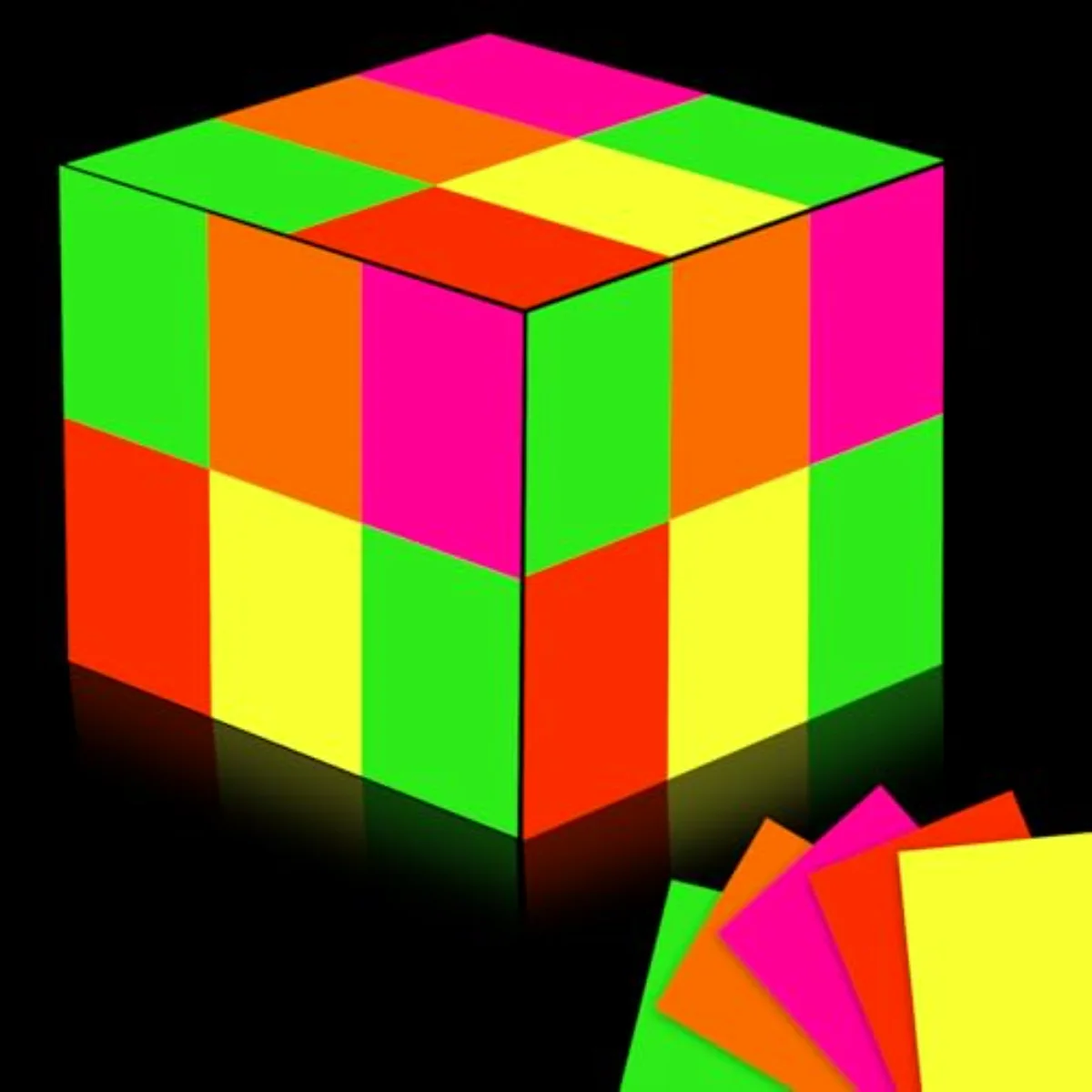 30Pcs 8.3 x 11.7 Inch Neon Colored Stickers Glow in The Dark Self-Adhesive