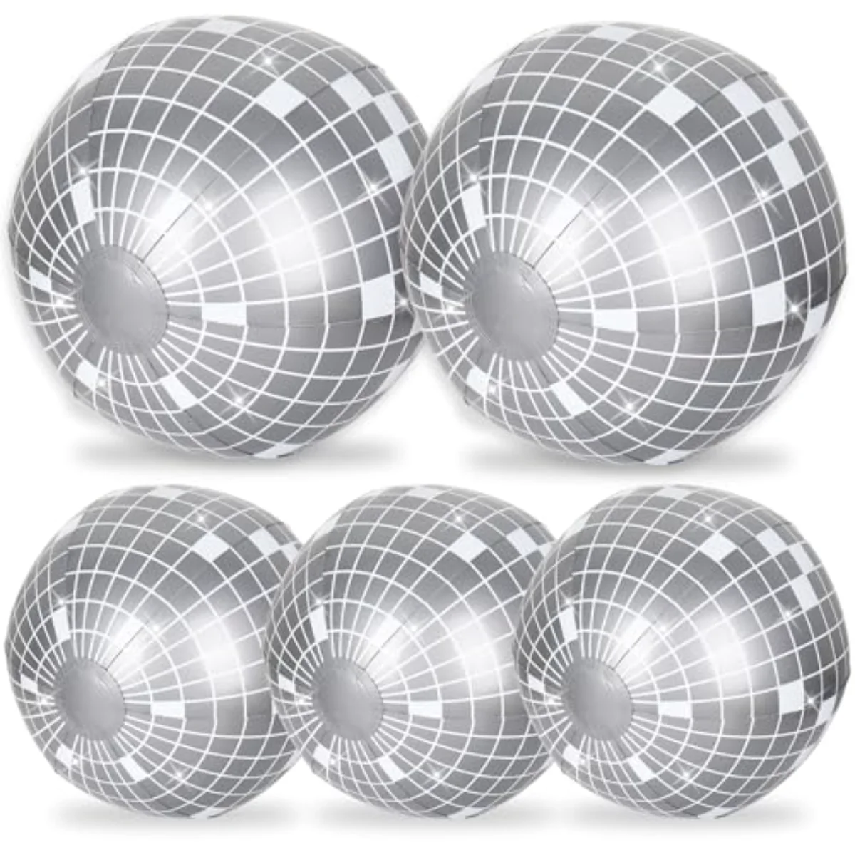 5Pcs Inflatable Disco Beach Ball 24 & 16 Inch Round Pool PVC Balls Disco