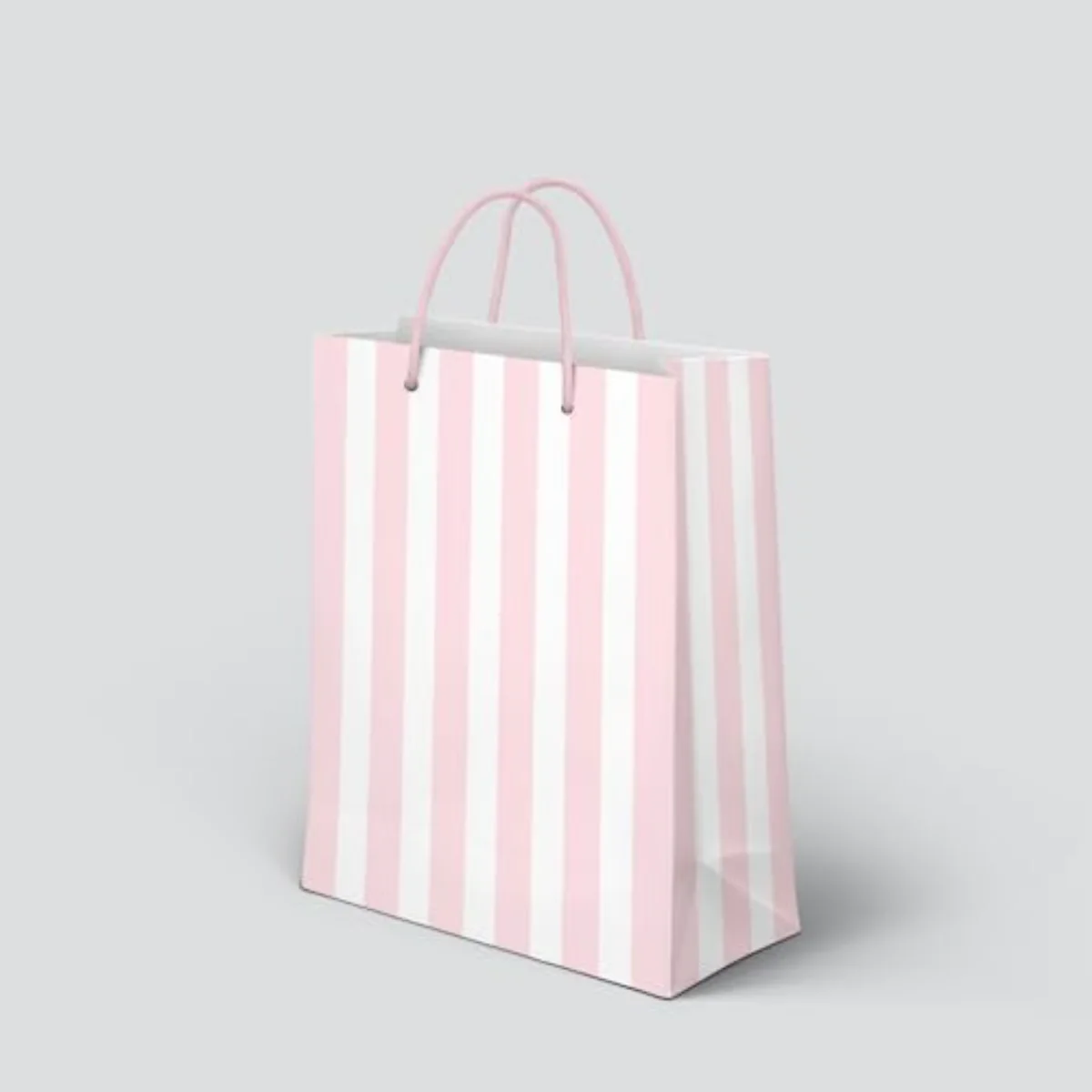 36Pcs Pink Stripe Paper Gift Bag Treat Bags with Handles White Pink