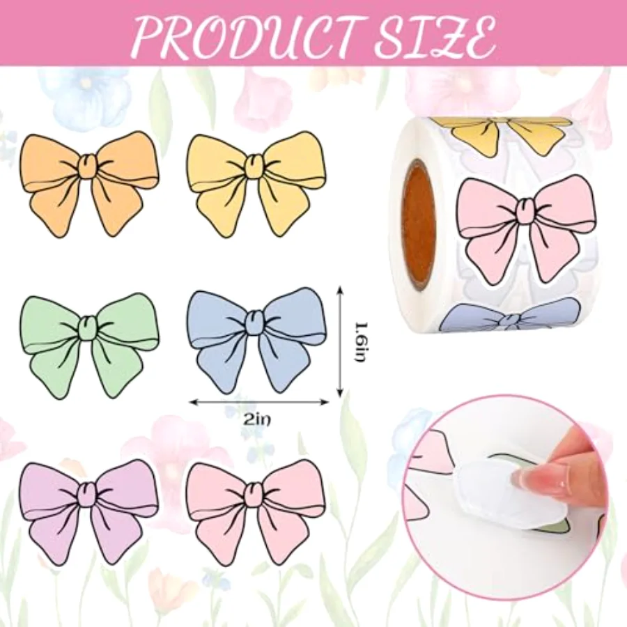 504Pcs Colorful Bow Stickers Pastel Color Coquette Bow Self-Adhesive, view 2