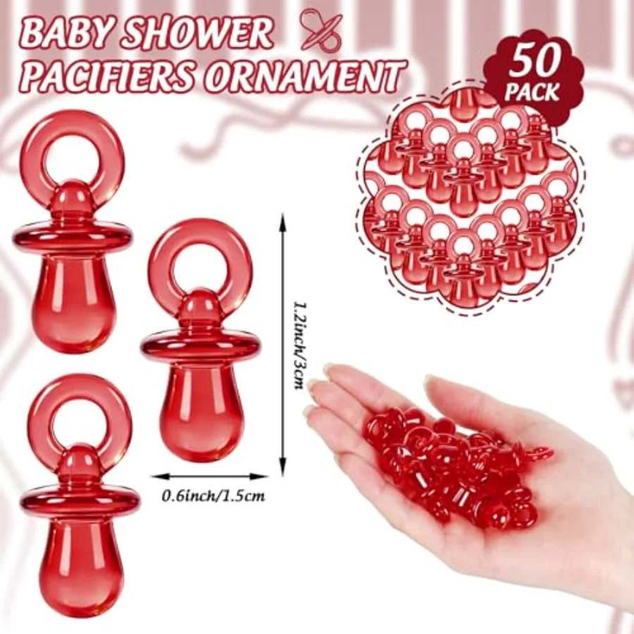 51 Pcs Pacifier Hunt Baby Shower Game Include Italian Pizza Stripe Wooden, view 3