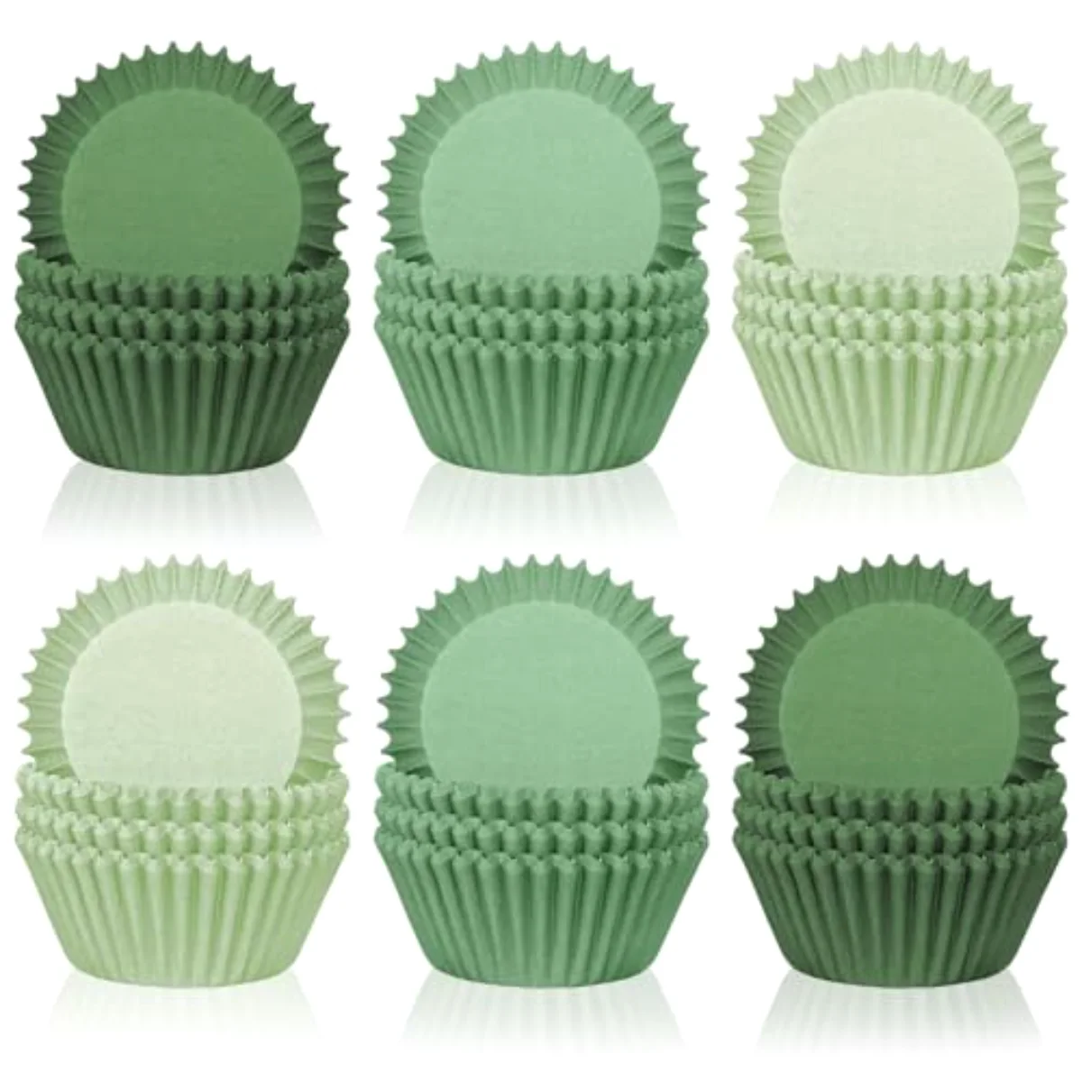 300Pcs Sage Green Cupcake Liners Gradient Green Baking Cups Cupcake