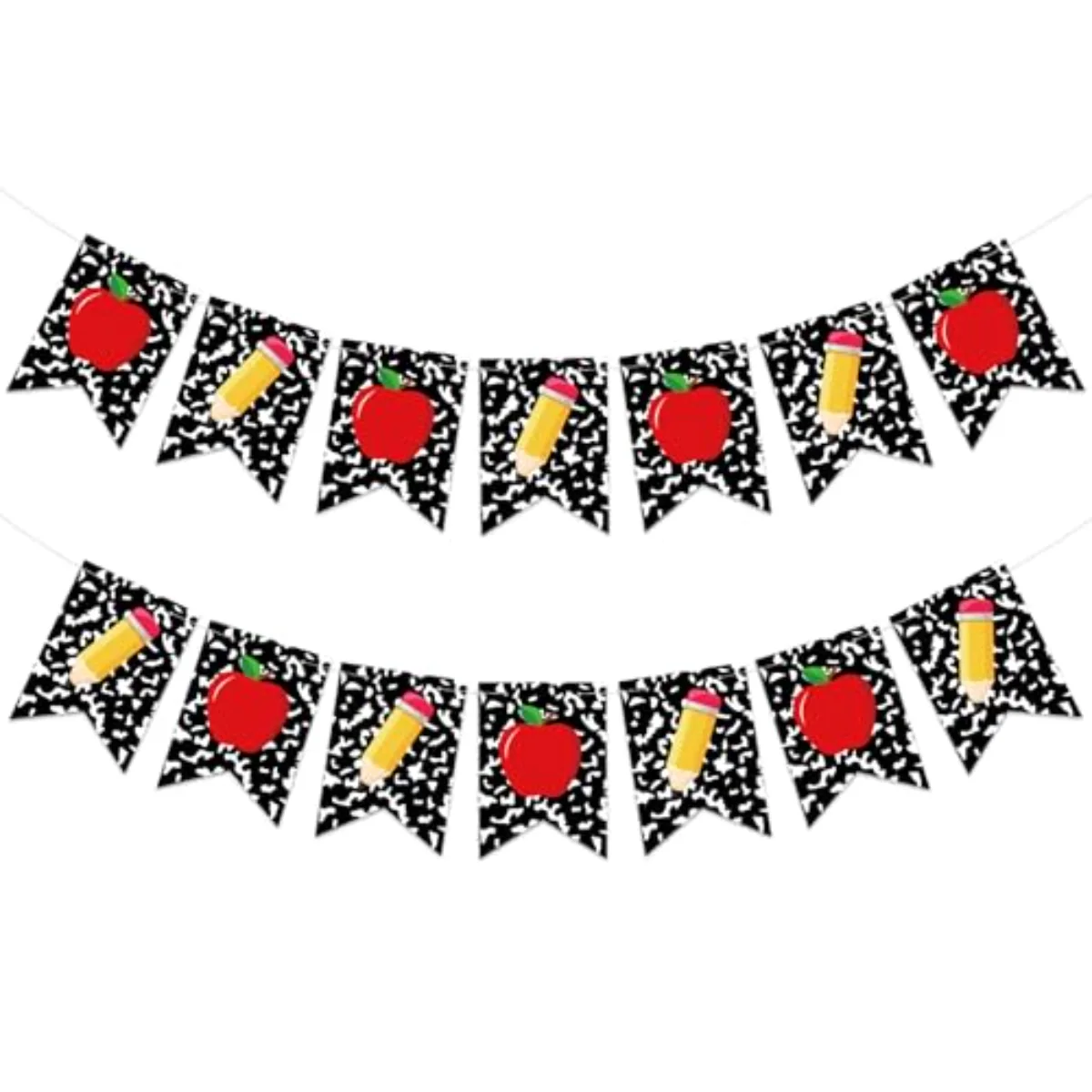 Back to School Decorations DIY Required Bunting Garland Composition Apples