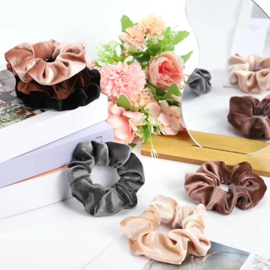 12 Pack Hair Scrunchies Velvet Scrunchy Elastic Hair Bands for Women Hair, view 4