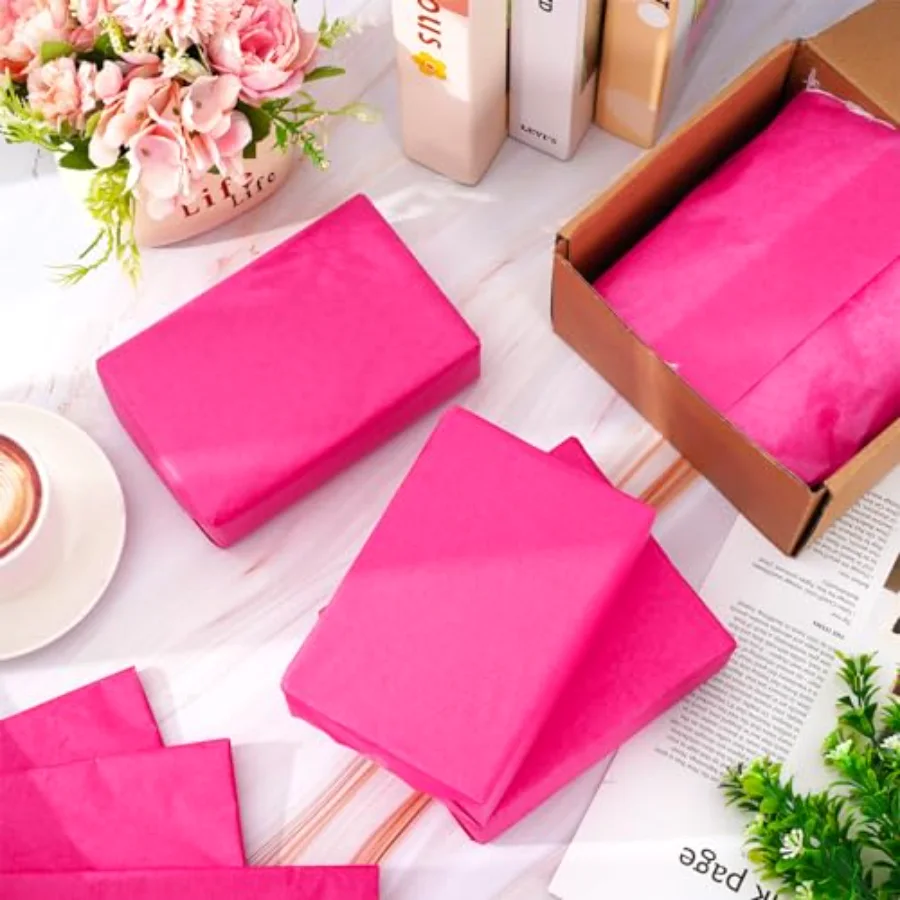 30 x 20 Inch Hot Pink Tissue Paper Gift Wrapping Paper Art Paper for, view 4