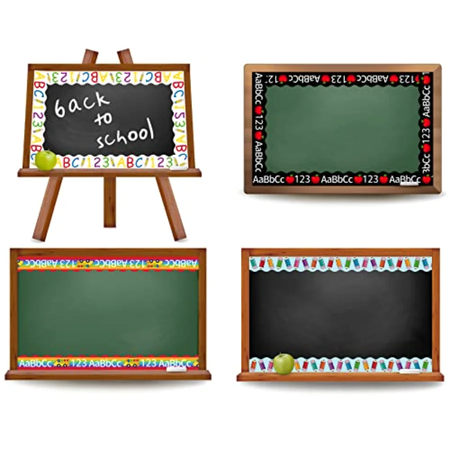 69Ft Back to School Bulletin Board Borders Colorful Pencil Apples Border, view 4