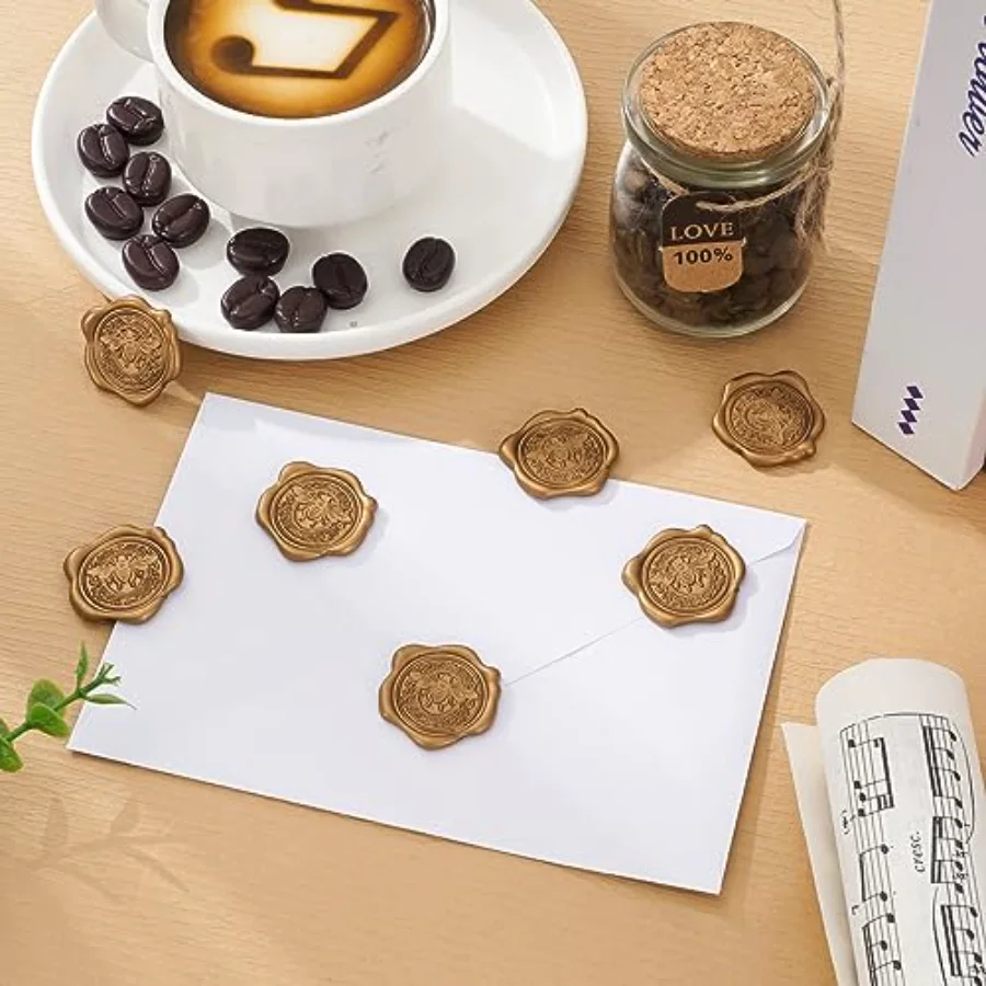 50 Pcs Wax Seal Envelope Seal Stickers Gold Bee 3D Self-Adhesive Embossed, view 4