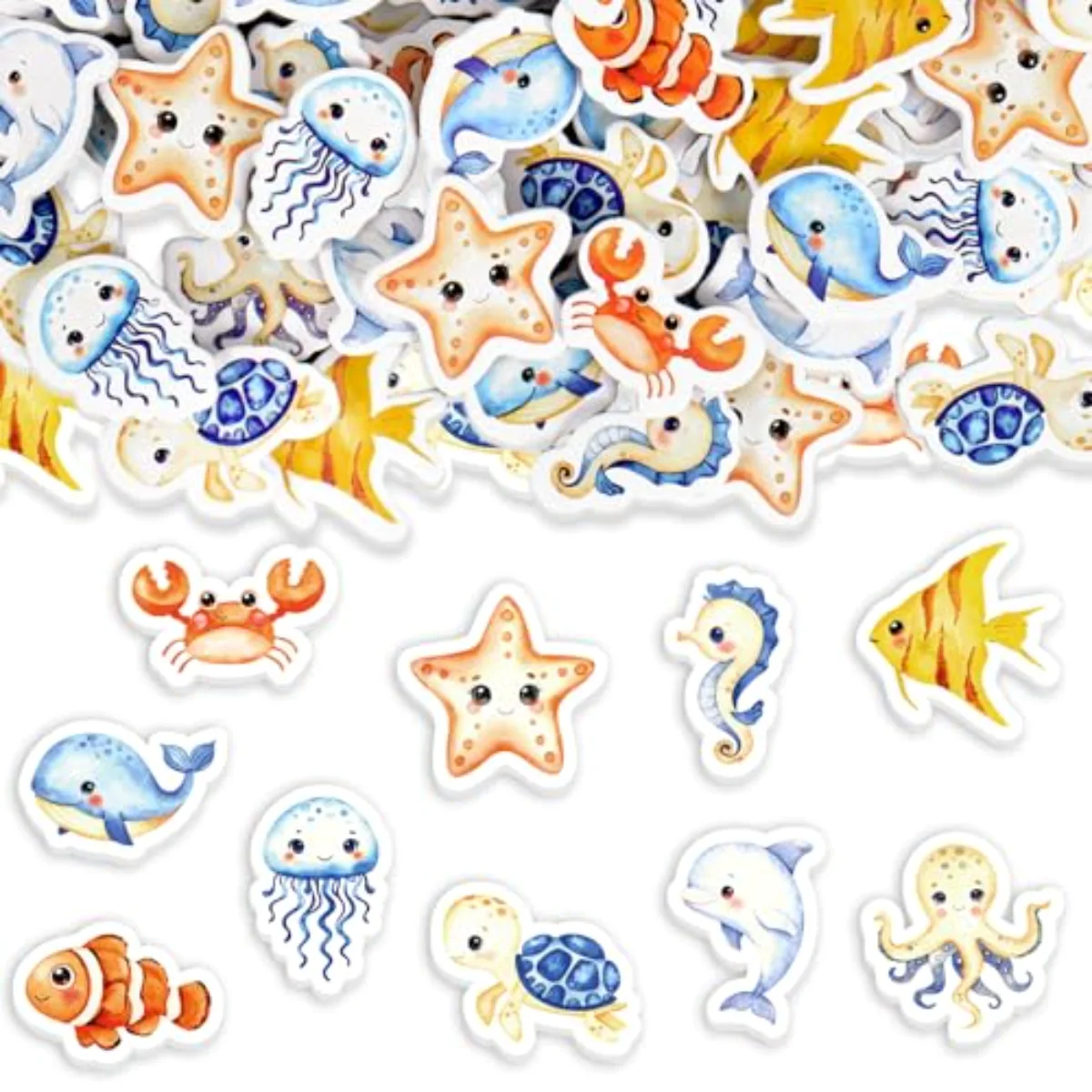 300 Pcs Ocean Animal Foam Stickers Assorted Sea Creature Self-Adhesive