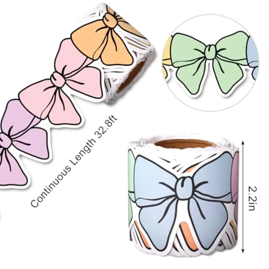 32.8 Ft Colorful Bow Bulletin Board Borders Pastel Color Bow Tie Die-Cut, view 2