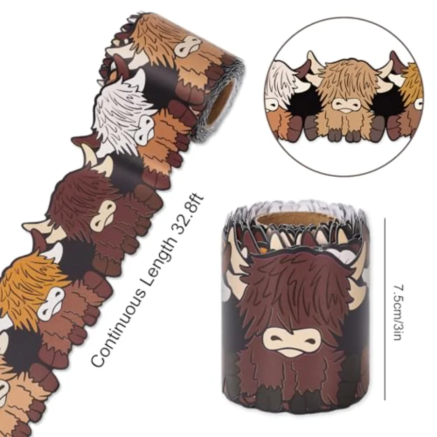 32.8 Ft Highland Cow Bulletin Board Borders, view 2