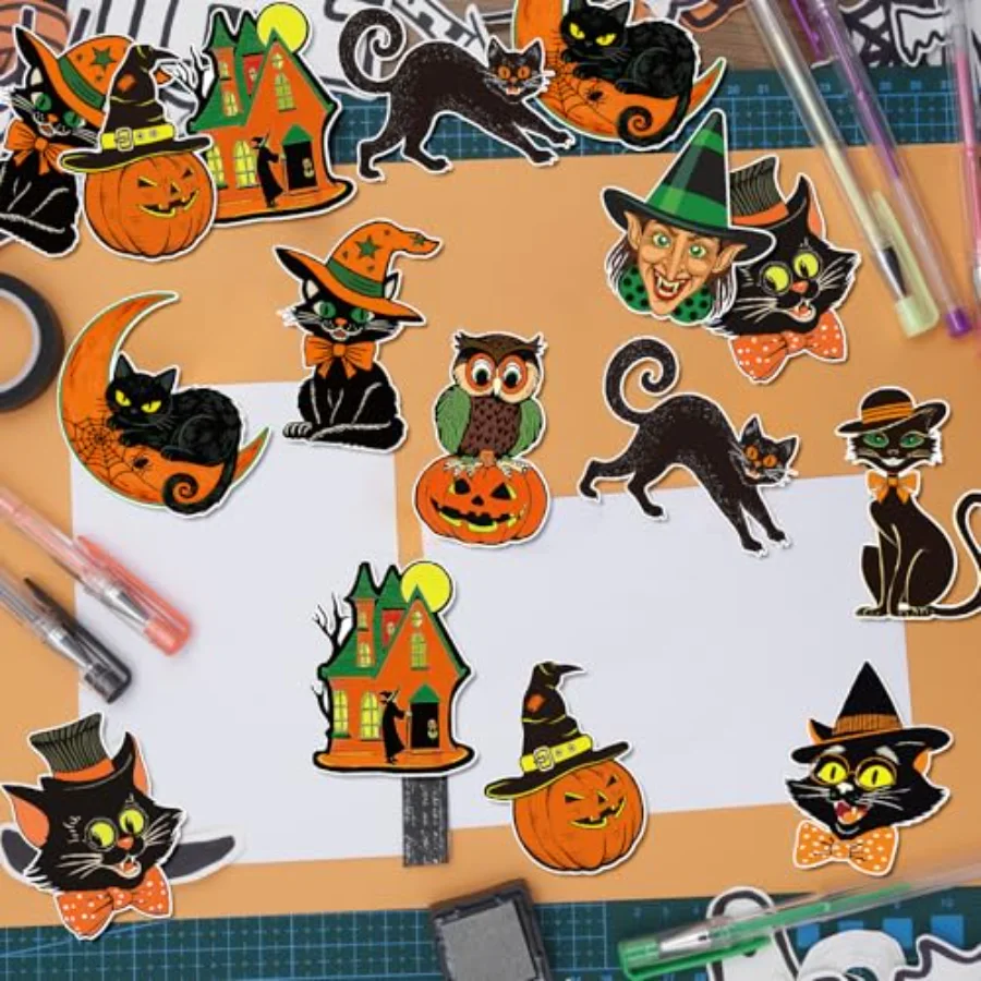 40Pcs Vintage Halloween Cutouts, view 4
