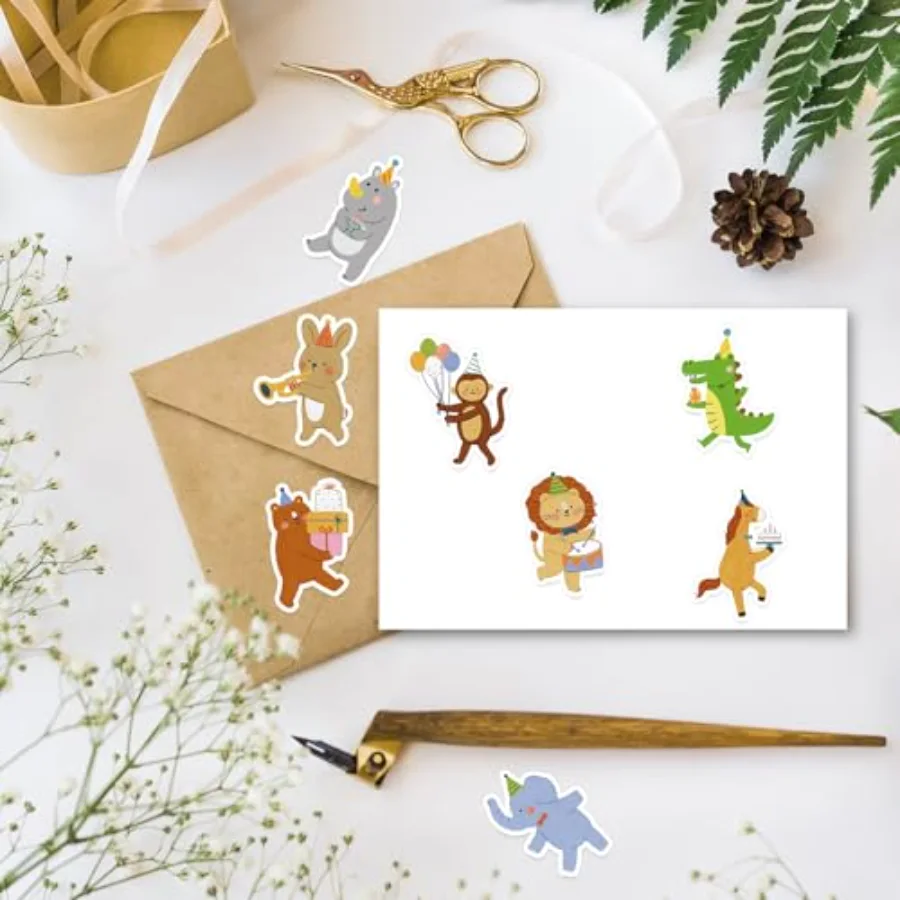 1000Pcs Party Animals Stickers Roll Seal Stickers Funny Animal, view 4