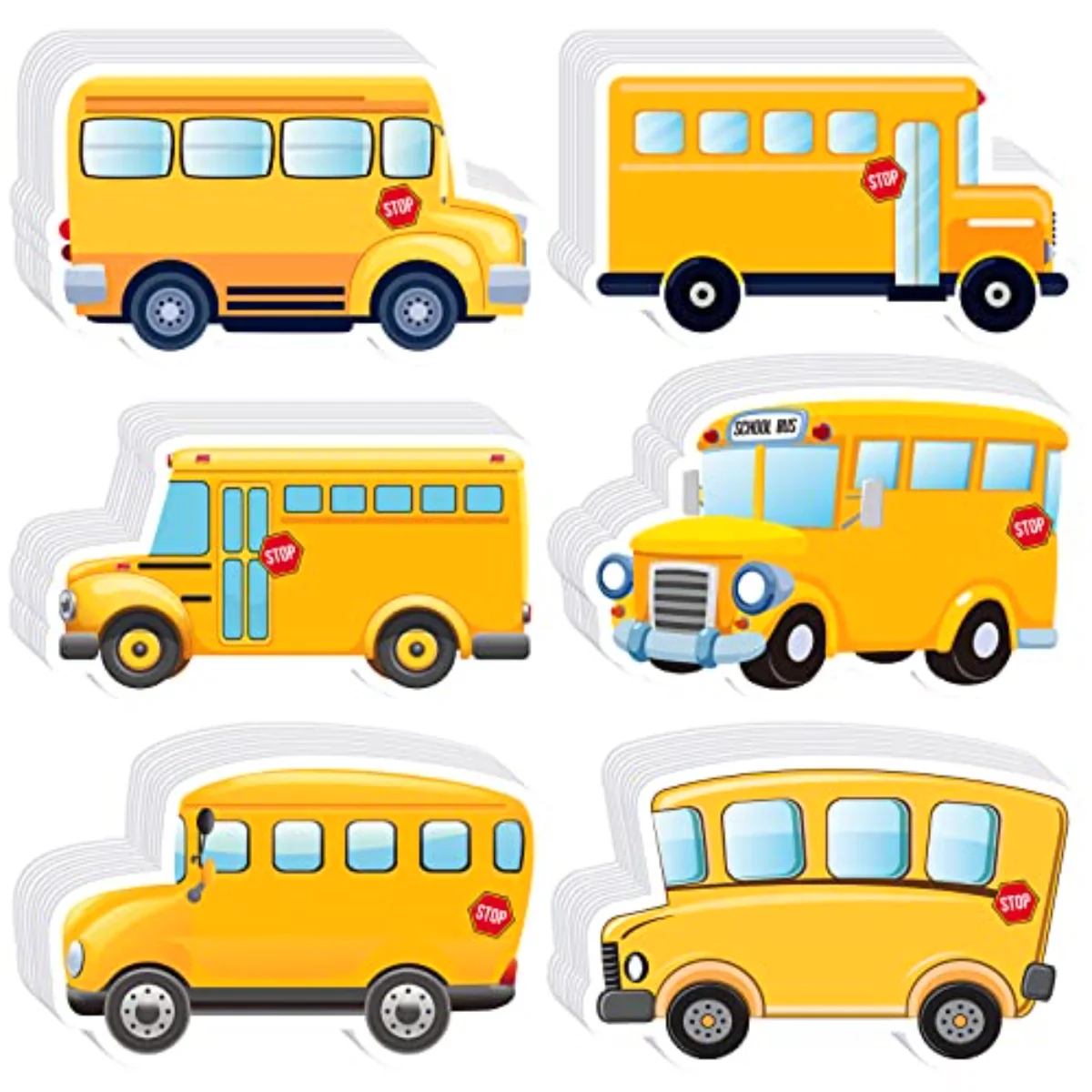 120Pcs Back to School Bus Name Tags Stickers Yellow Bus Nameplate Labels