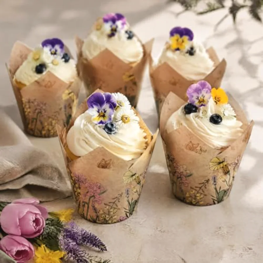100Pcs Wildflower Tulip Cupcake Liner, view 3
