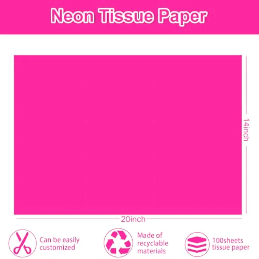 100 Sheets Neon Tissue Paper, view 2