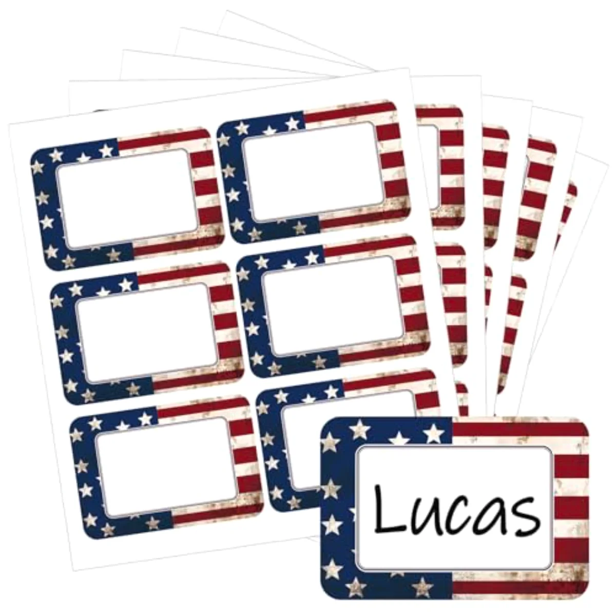 180 Pcs 250th Anniversary Patriotic Name Tag Stickers Self-Adhesive